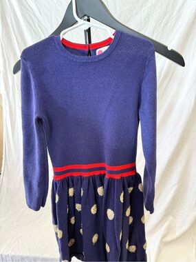 Boden Purple Knit Top with Red Stitch Detail